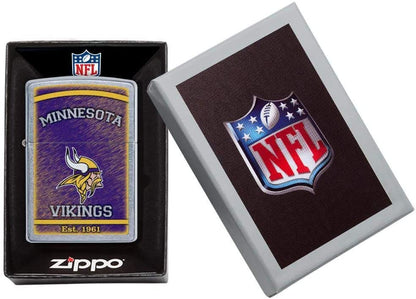 Zippo NFL Minnesota Vikings, Street Chrome Finish, Windproof Lighter #29951