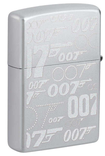 Zippo James Bond 007 Logo, Satin Chrome Lighter #48735