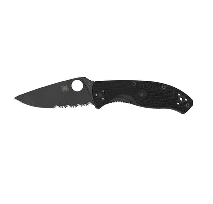 Spyderco Tenacious Lightweight Serrated Black Blade, Folding Knife #C122PSBBK