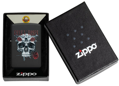 Zippo Guns N' Roses Skull Roses, Black Matte Lighter #47227