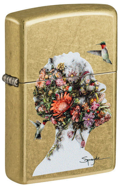 Zippo Spazuk Hummingbirds Design, Street Brass Finish Lighter #46747