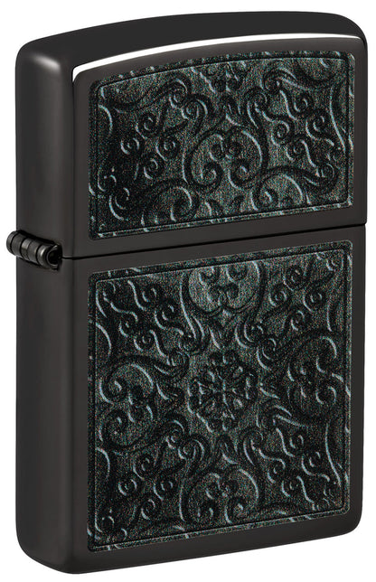 Zippo Scrollwork Pattern Design, High Polish Black #48961