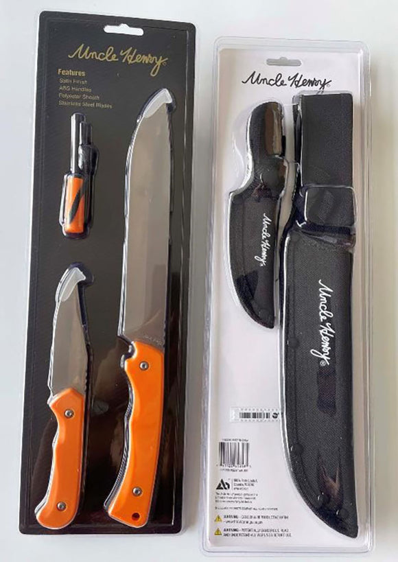 Uncle Henry 2 Piece Fixed Knife with Fire Starter Combo, Clam Pack #1200435