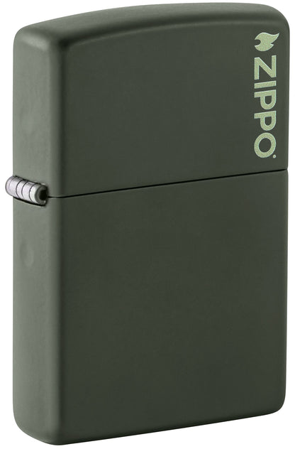 Zippo Green Matte Lighter, w/Logo #221ZL