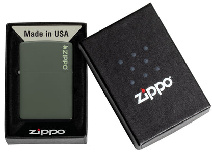 Zippo Green Matte Lighter, w/Logo #221ZL
