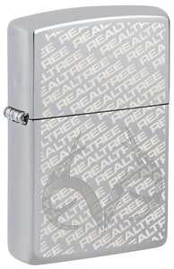 Zippo Realtree Logo, High Polish Chrome Laser Engrave Lighter #48751