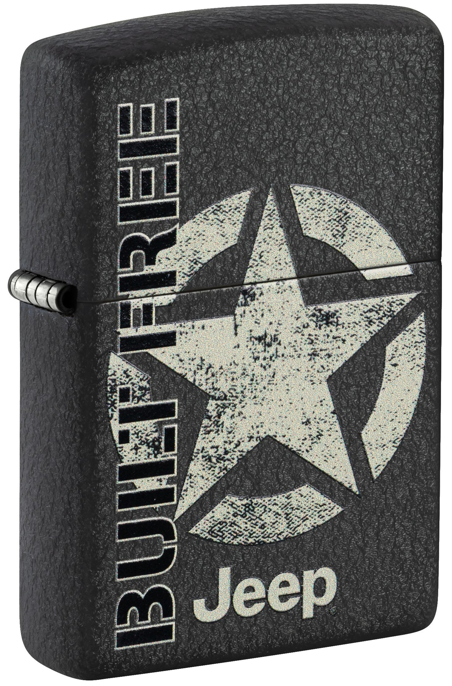 Zippo Jeep Built Free, Black Crackle Lighter #47412