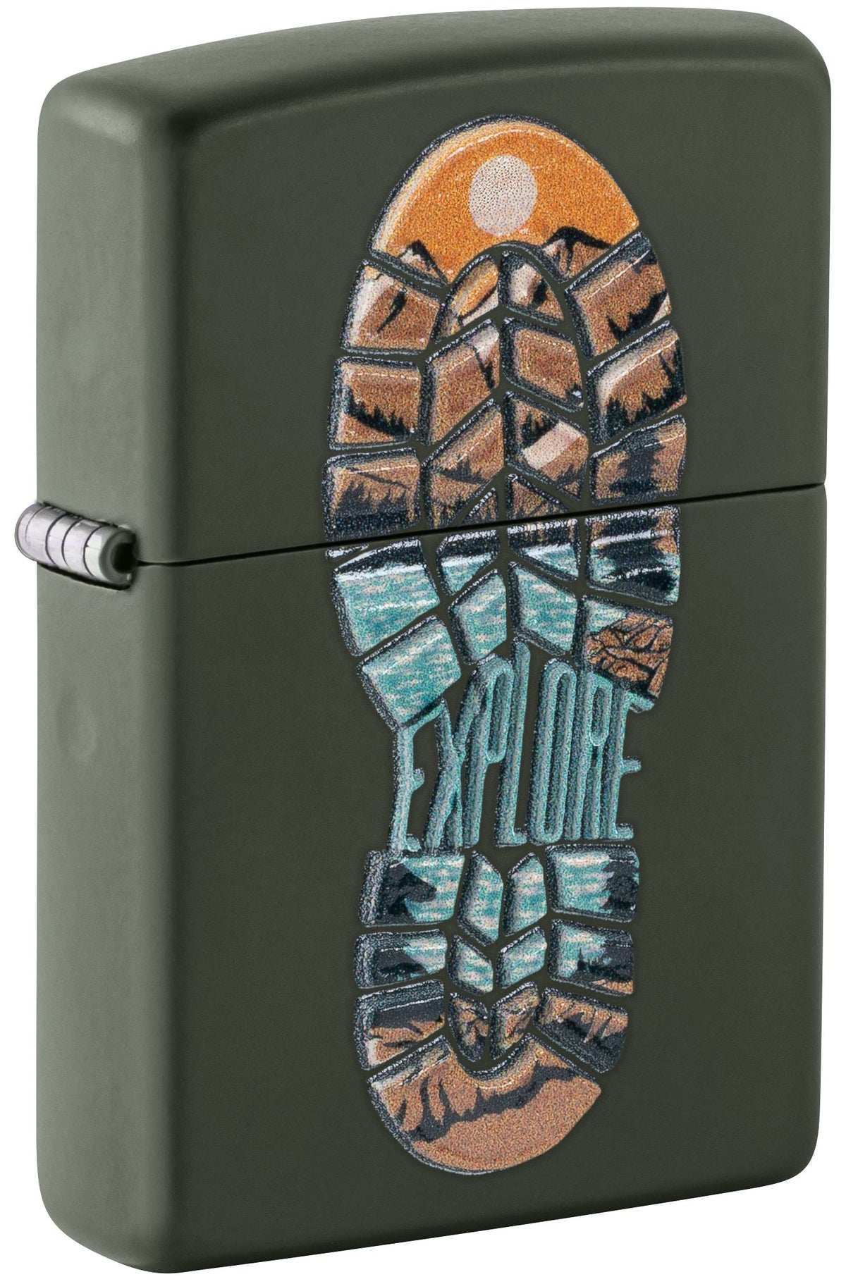 Zippo Explore Boot, Green Matte Lighter #47433