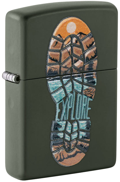 Zippo Explore Boot, Green Matte Lighter #47433
