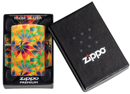 Zippo Cannabis 540 Fusion Tumbled Brass Design Lighter #48776