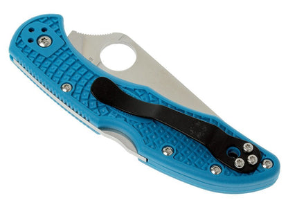 Spyderco Delica Knife, Flat Ground Blade, Blue VG-10 FRN Handle #C11FPBL