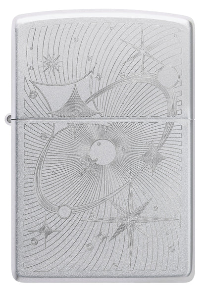 Zippo Atomic Cosmos Design, Satin Chrome Finish Lighter #46724