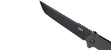 CRKT Helical Black With D2 Blade Steel, 3.5" Plain Edge Blade #K500GKP