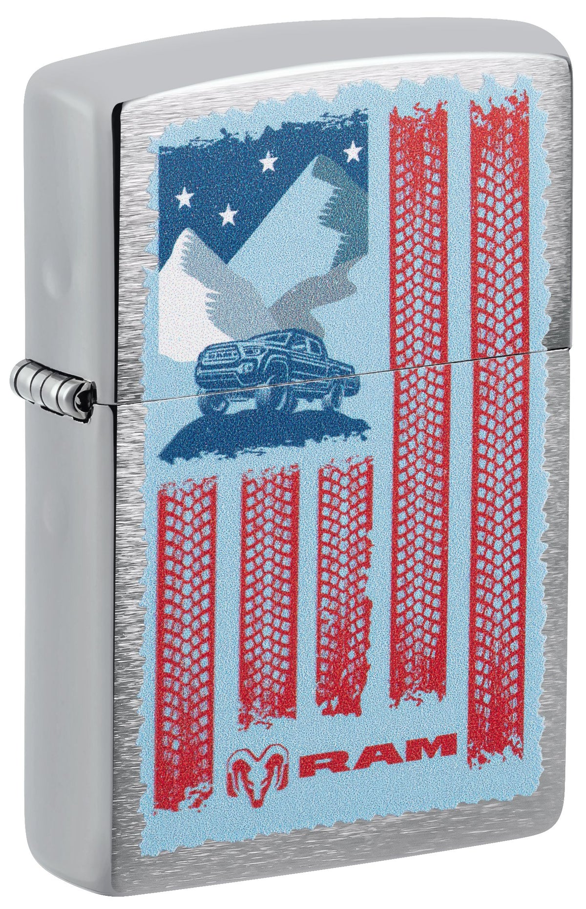 Zippo Ram, Brushed Chrome Lighter #47407