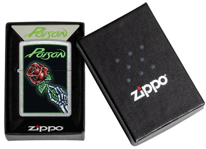 Zippo Poison Vibrant Rose Design, Street Chrome Finish Lighter #46593