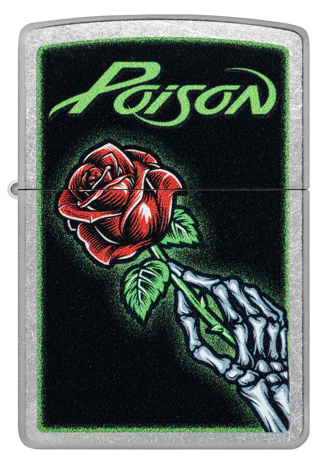 Zippo Poison Vibrant Rose Design, Street Chrome Finish Lighter #46593