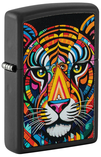 Zippo Colorful Tiger Design, Black Matte Lighter #46235