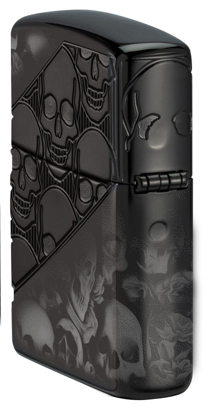 Zippo Horror Goth 360 High Polish Black Armor Lighter #46751