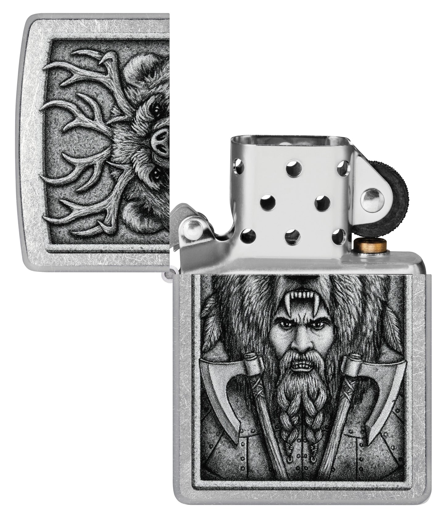 Zippo Viking Hunter Design, Street Chrome Lighter #48731