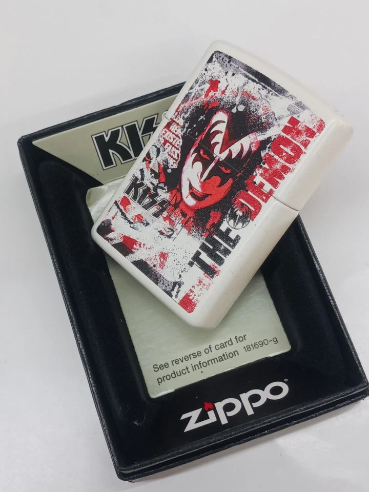 Zippo KISS The Demon, White Matte Lighter #46978