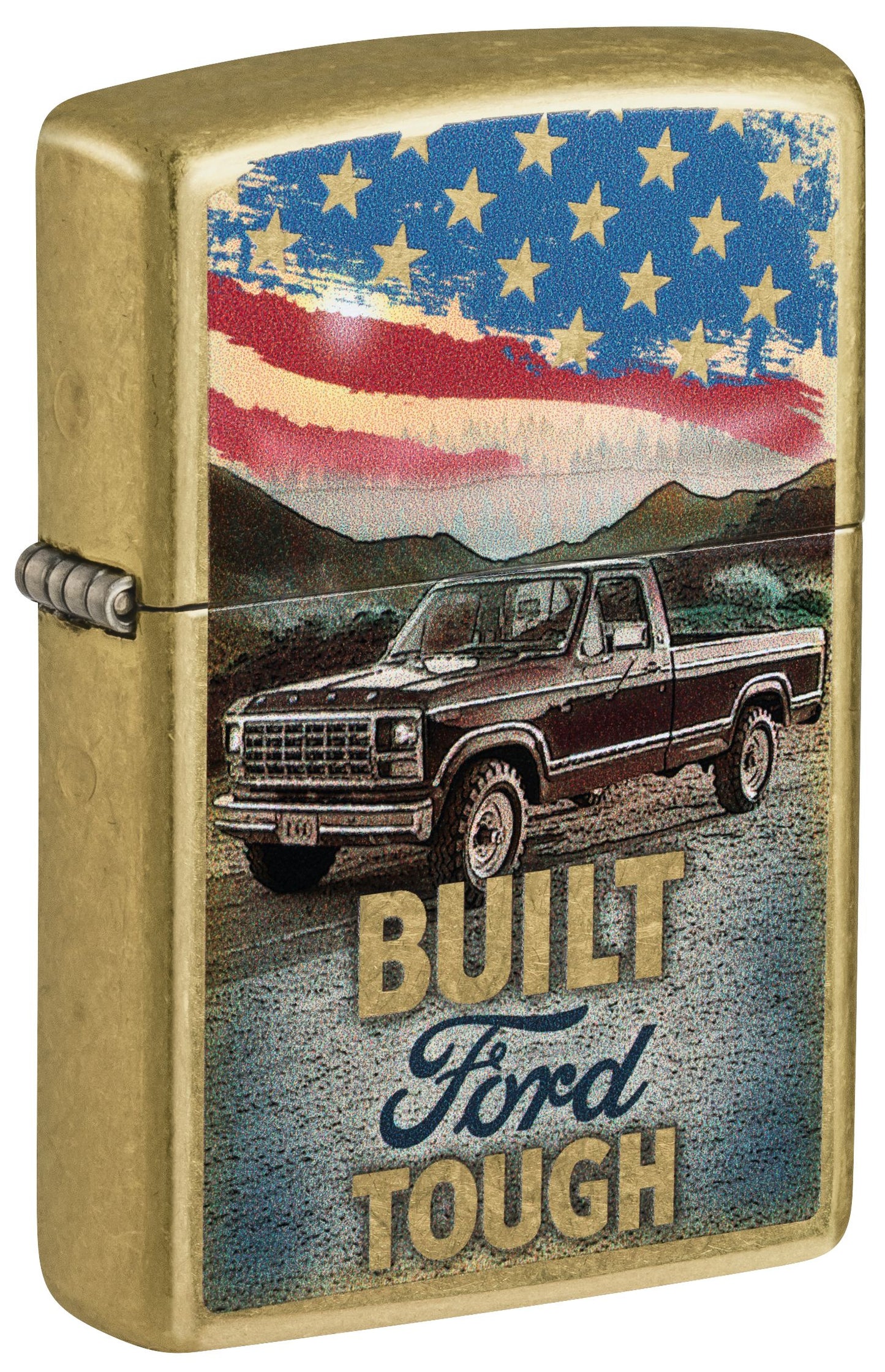 Zippo Ford Built Tough, Street Brass Lighter #47398
