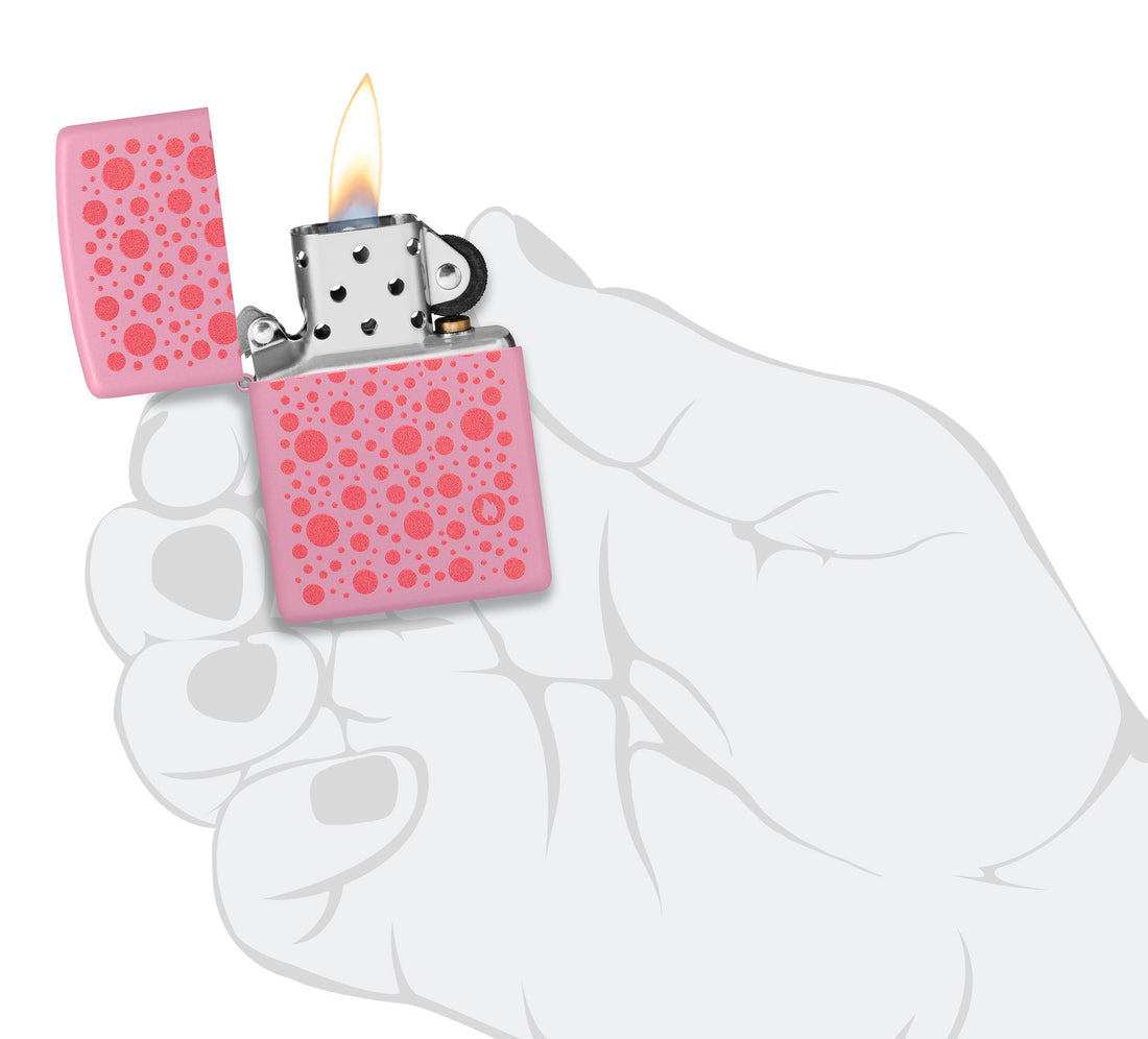 Zippo Polka Dot Design, Pink Matte Lighter #46170