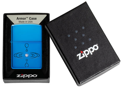 Zippo Tranquility Design, High Polish Blue Armor Lighter #48918