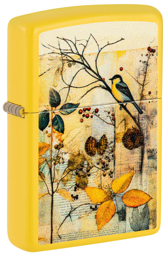 Zippo Vintage Bird Design, Sunflower Yellow Lighter #46580