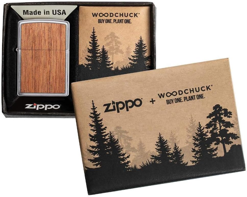 Zippo WOODCHUCK Mahogany Finish Lighter #49038
