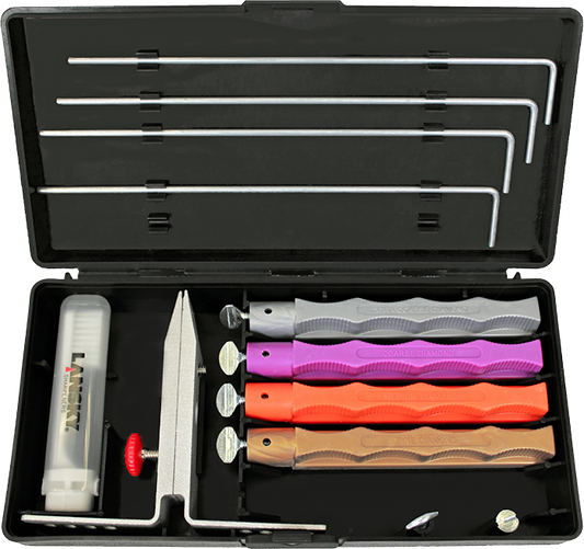 Lansky Deluxe 4-Stone Diamond Sharpening System, X-Coase, Fine Grit Hone #LKDMD