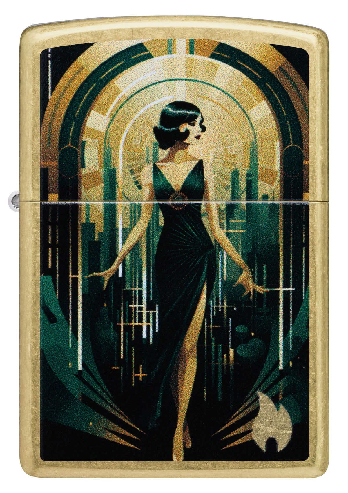 Zippo Art Deco Lady, Street Brass Lighter #47435