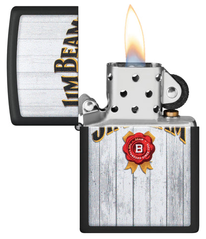 Zippo Jim Beam Whiskey, Black Matte Color Image Lighter #48741