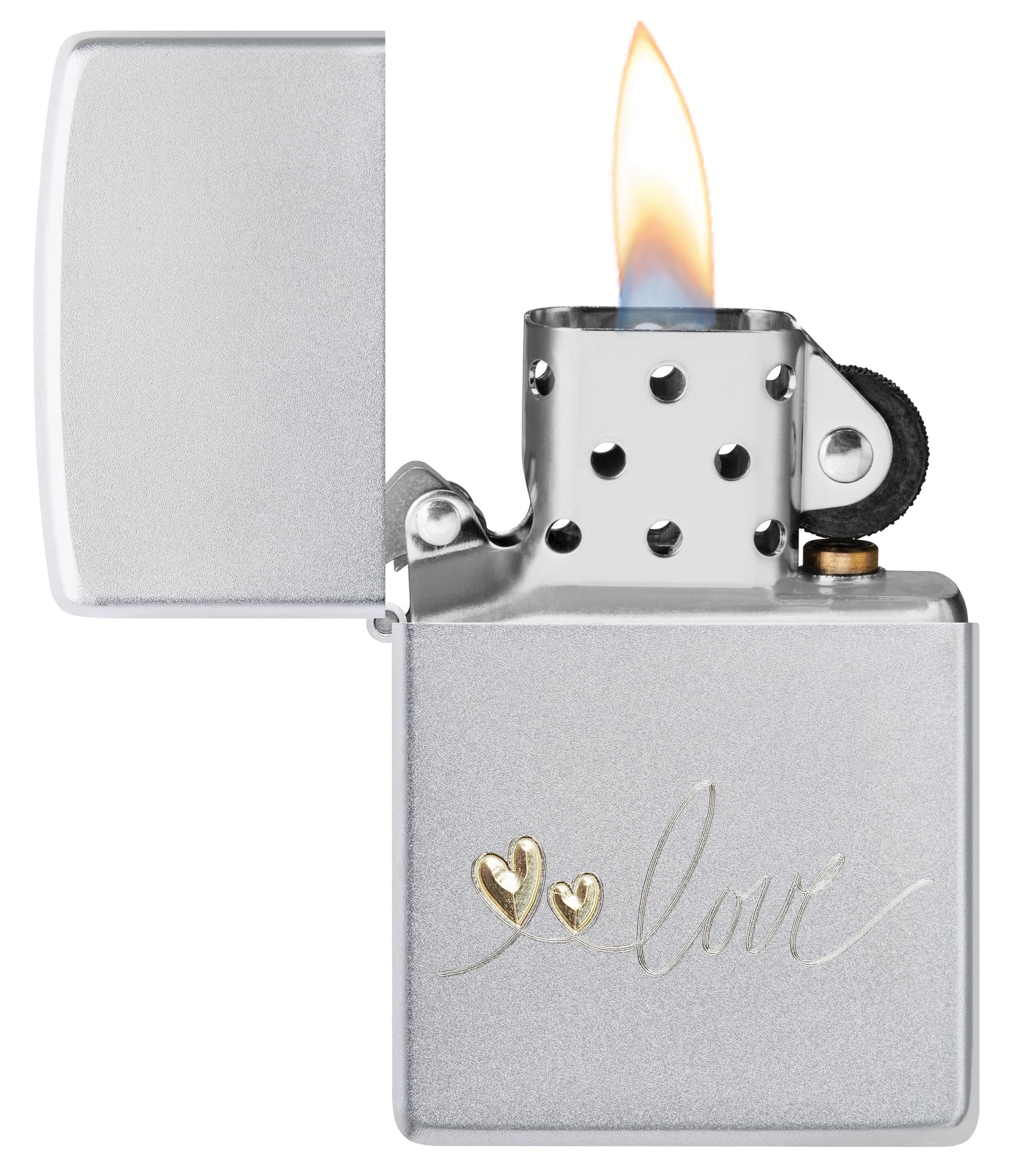 Zippo Love Scripture Two-Tine Engraving, Satin Chrome Lighter #48725