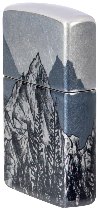 Zippo Mountains Design, 540 Tumbled Chrome Fusion Lighter #46280