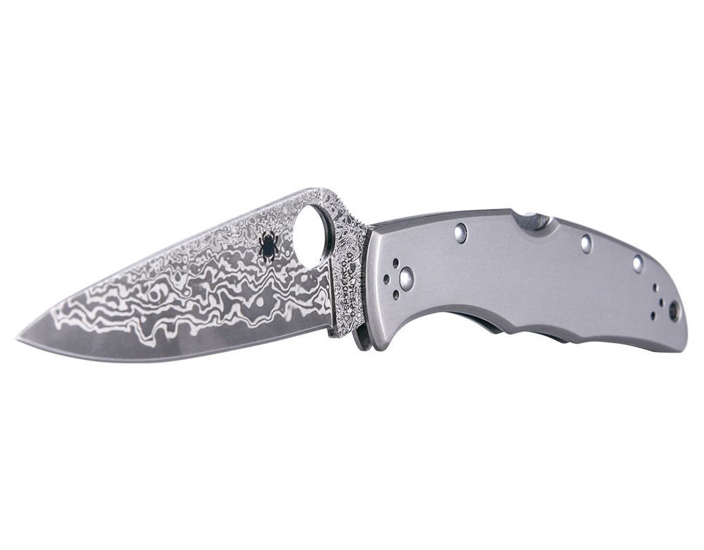 Spyderco Endura 4, Titanium Damascus, 97mm Blade, Made In Japan #C10TIPD