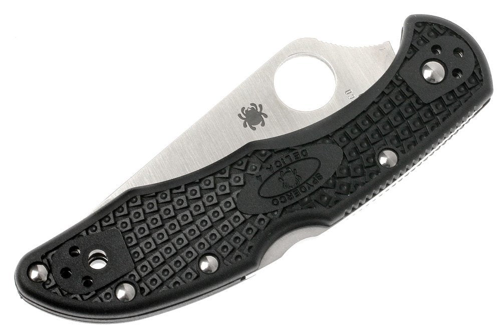 Spyderco Delica 4 Knife, Plain Blade, FRN Handle, Black #C11PBK