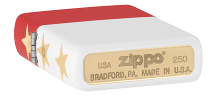 Zippo USA 250th Anniversary Engraved, Red/White Matte Lighter #47295