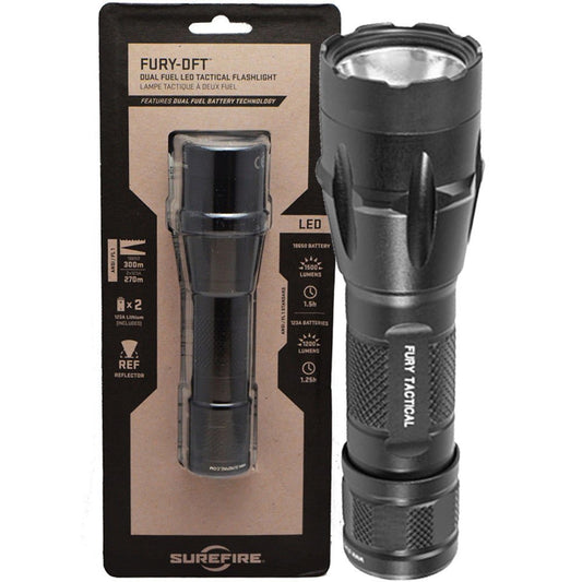 SureFire FURY-DFT Dual Fuel Tactical LED Flashlight, 1500 Lumens #FURY-DFT