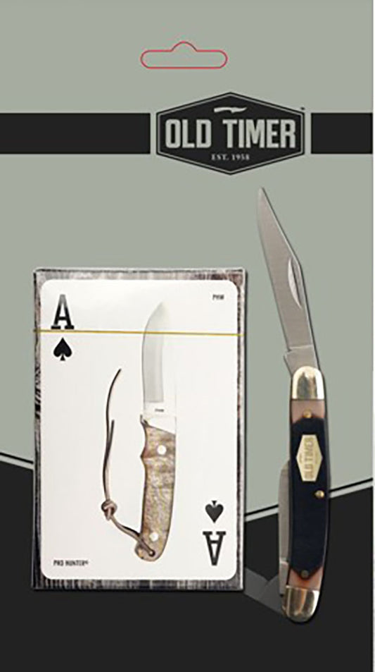 Old Timer 104OT Knife with Deck of Cards Combo Pack #1200630