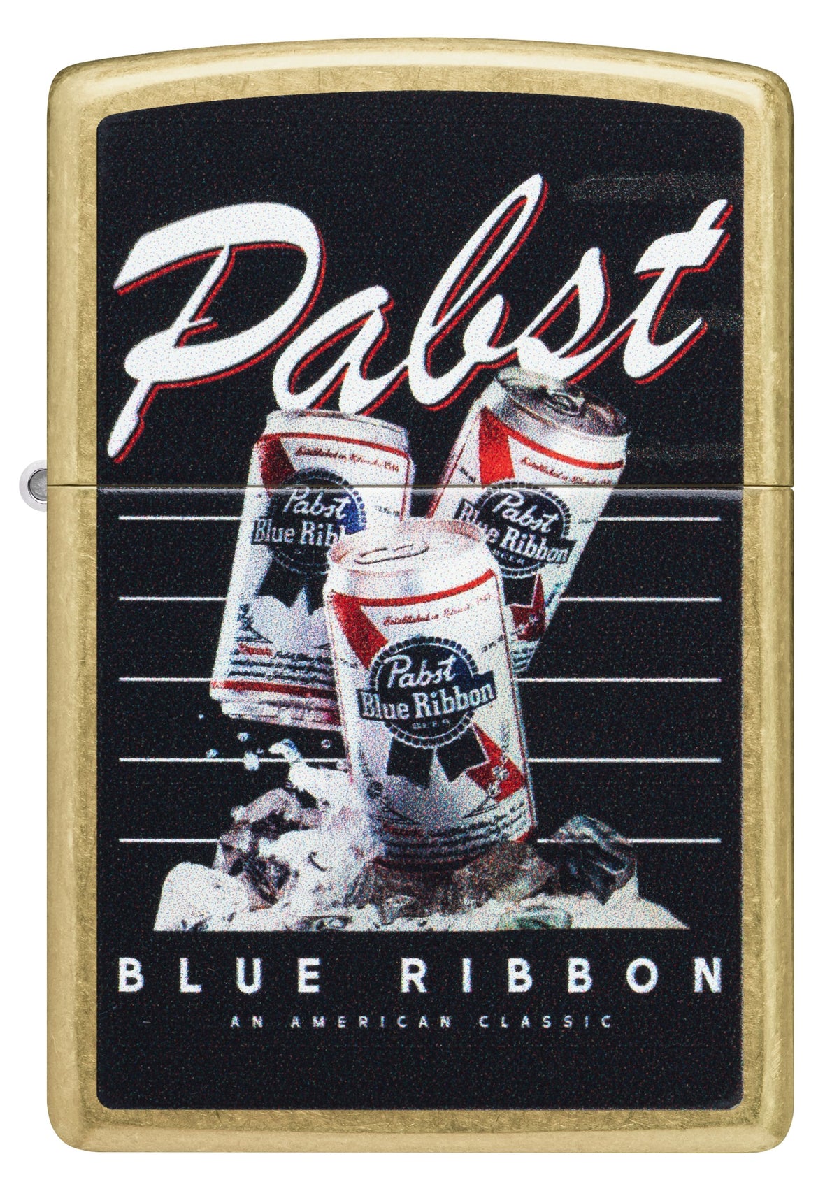 Zippo Pabst Blue Ribbon, Street Brass Lighter #47409