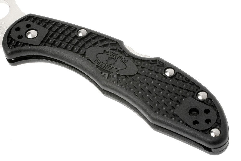 Spyderco Delica 4 Knife, Plain Blade, FRN Handle, Black #C11PBK