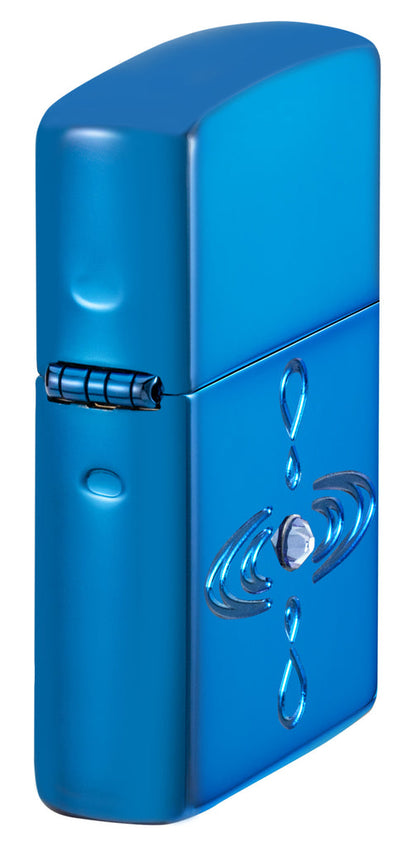Zippo Tranquility Design, High Polish Blue Armor Lighter #48918