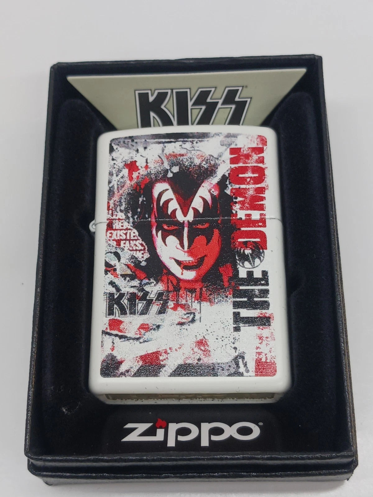 Zippo KISS The Demon, White Matte Lighter #46978