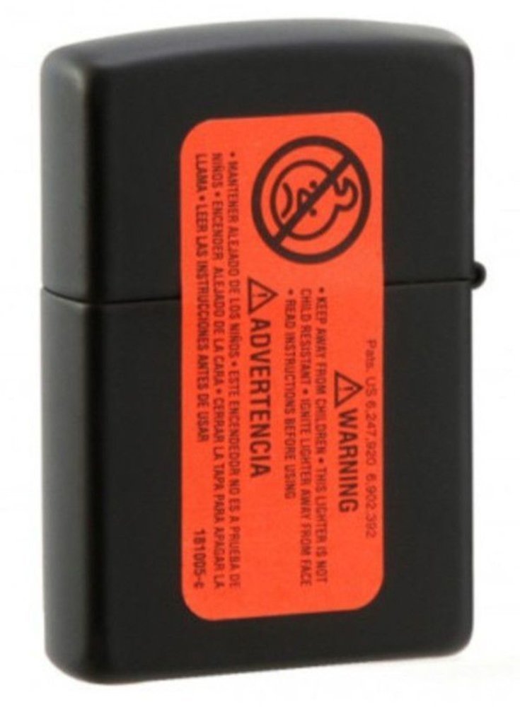 Zippo Black Matte Lighter with Logo #218ZL