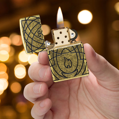 Zippo Armor Multicut, Antique Brass Lighter #47254