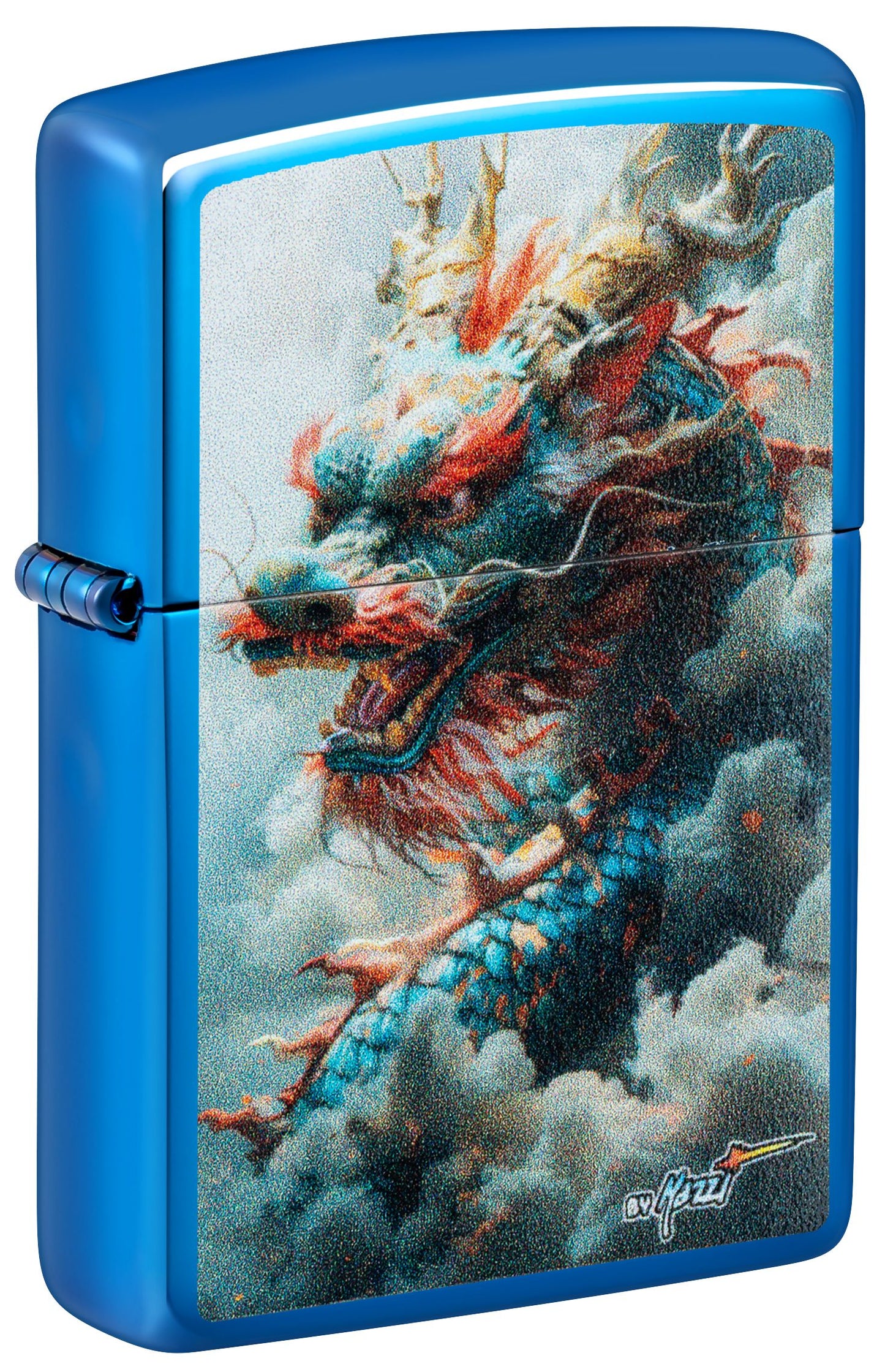 Zippo Mazzi Dragon Design, High Polish Blue Lighter #46686