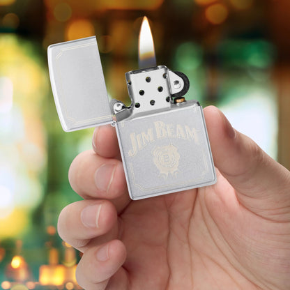Zippo Jim Beam, Satin Chrome Lighter #47411