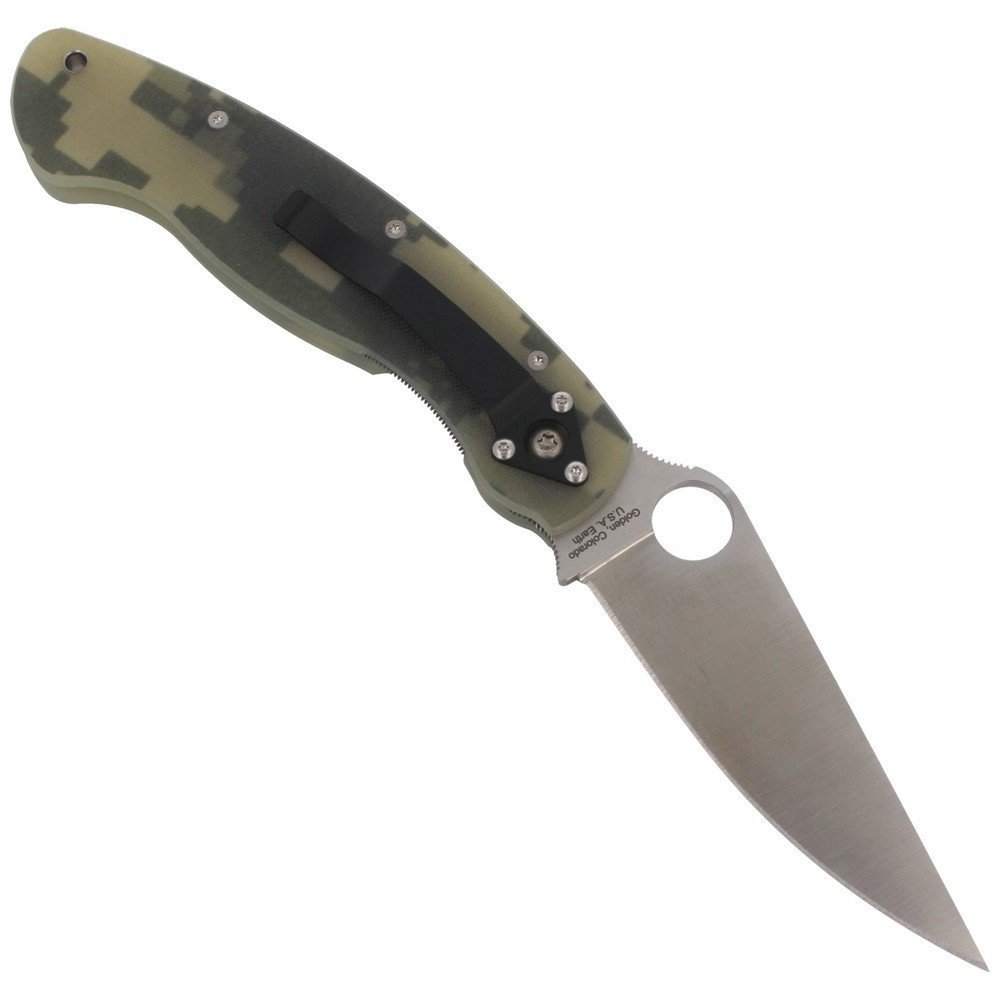 Spyderco Military Model G-10 Camo Knife #C36GPCMO