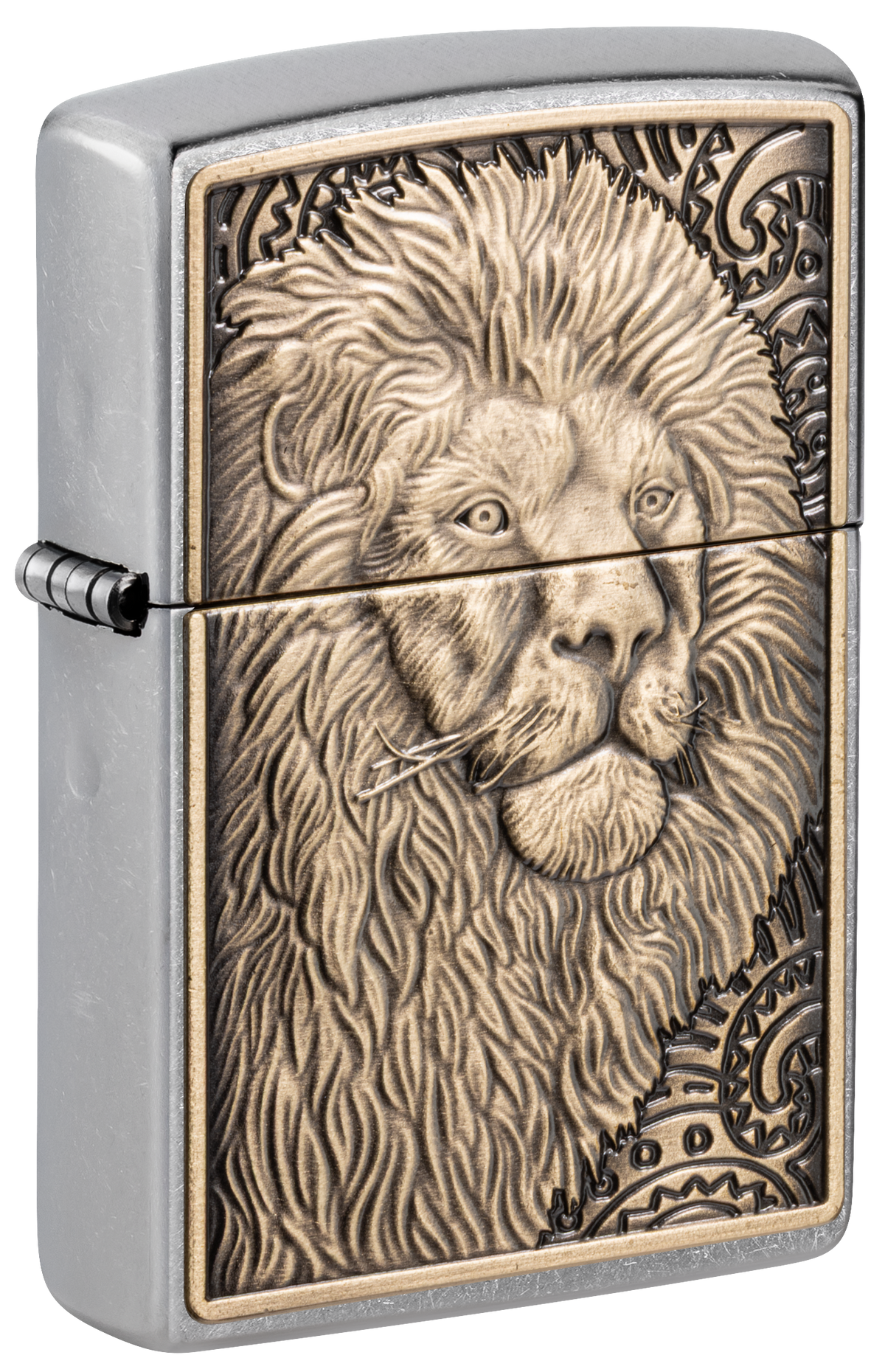 Zippo Lion Head Emblem, Street Chrome Lighter #47171