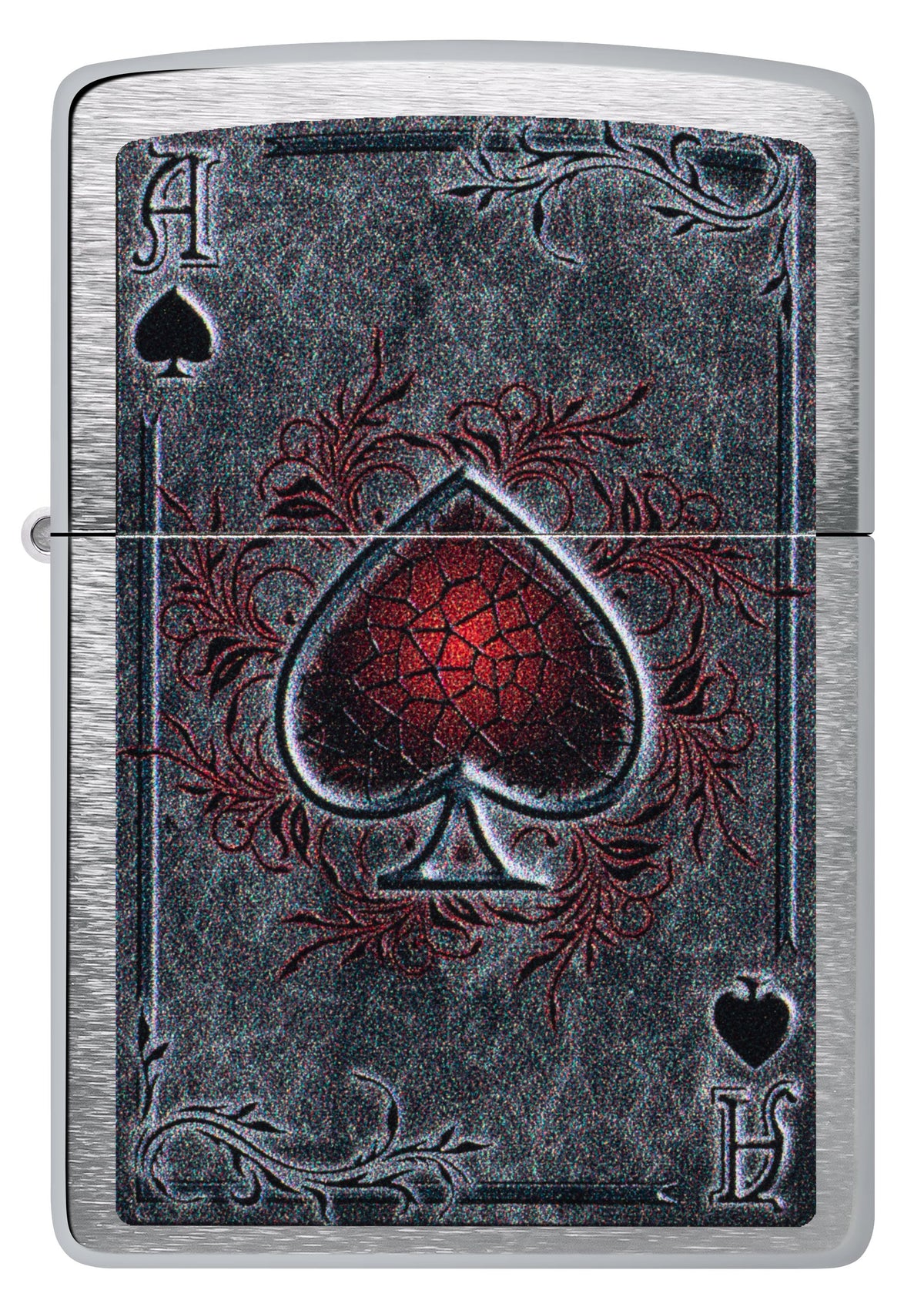 Zippo Ace of Spades, Brushed Chrome Lighter #47185